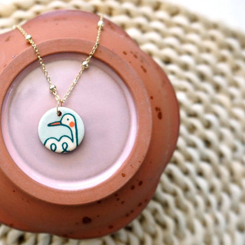 Charm Necklace Swan Mint