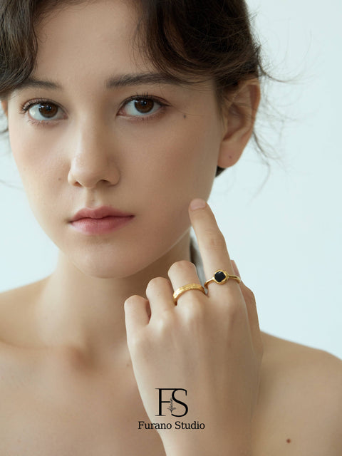 Black Signet Gold Ring