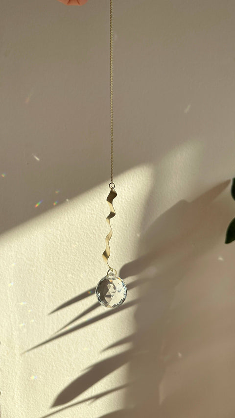 Wavy Sun catcher, Squiggle Decor Wall Hanging, Desert Art