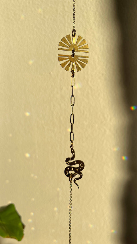 Midcentury Snake Sun Suncatcher
