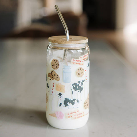 Dairy Cows Glass Can