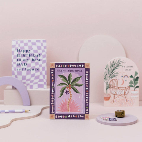 Palm Tree Birthday Card | Tropical Summer Birthday Cards