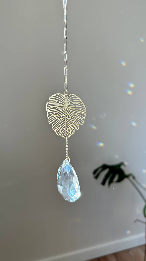 Leaf Suncatcher, Plant Lover Wall Hanging, Monstera