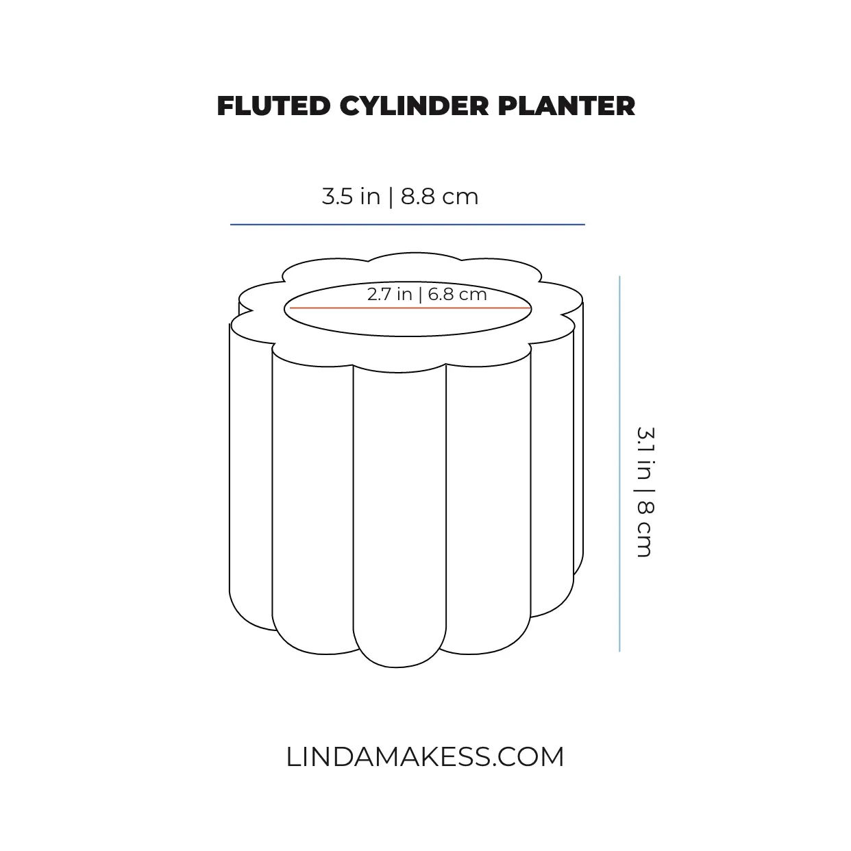 Fluted Cylinder Planter