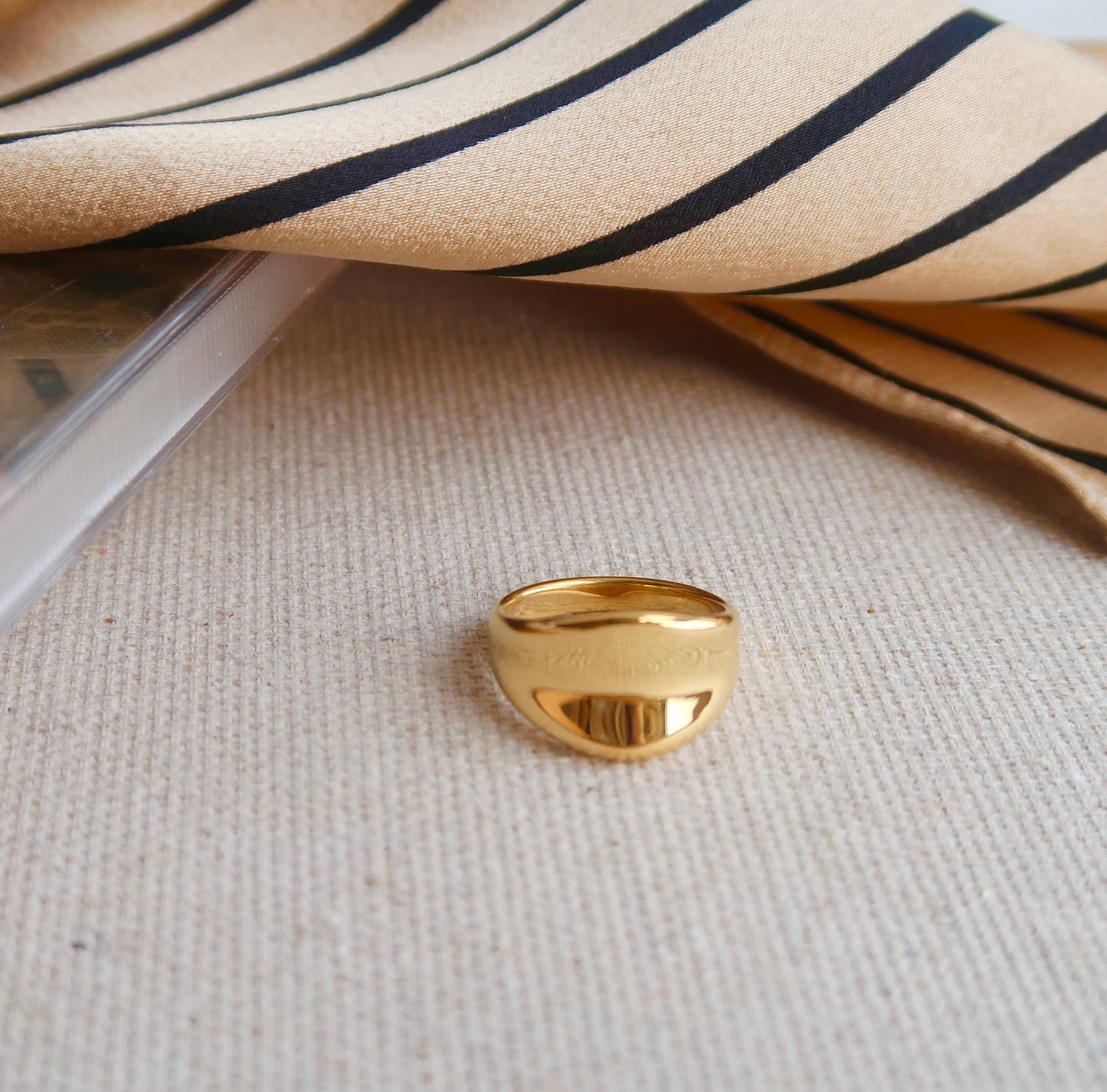 18K Gold Filled Chunky ring, Gold Stacking ring