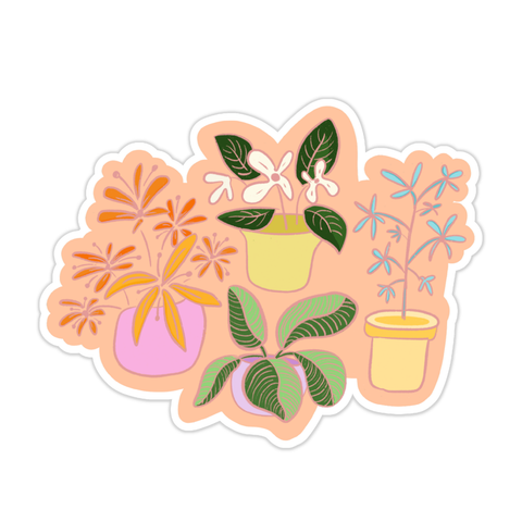 plant pot stickers Spring Orange Plants Sticker – Viridian Plant Co