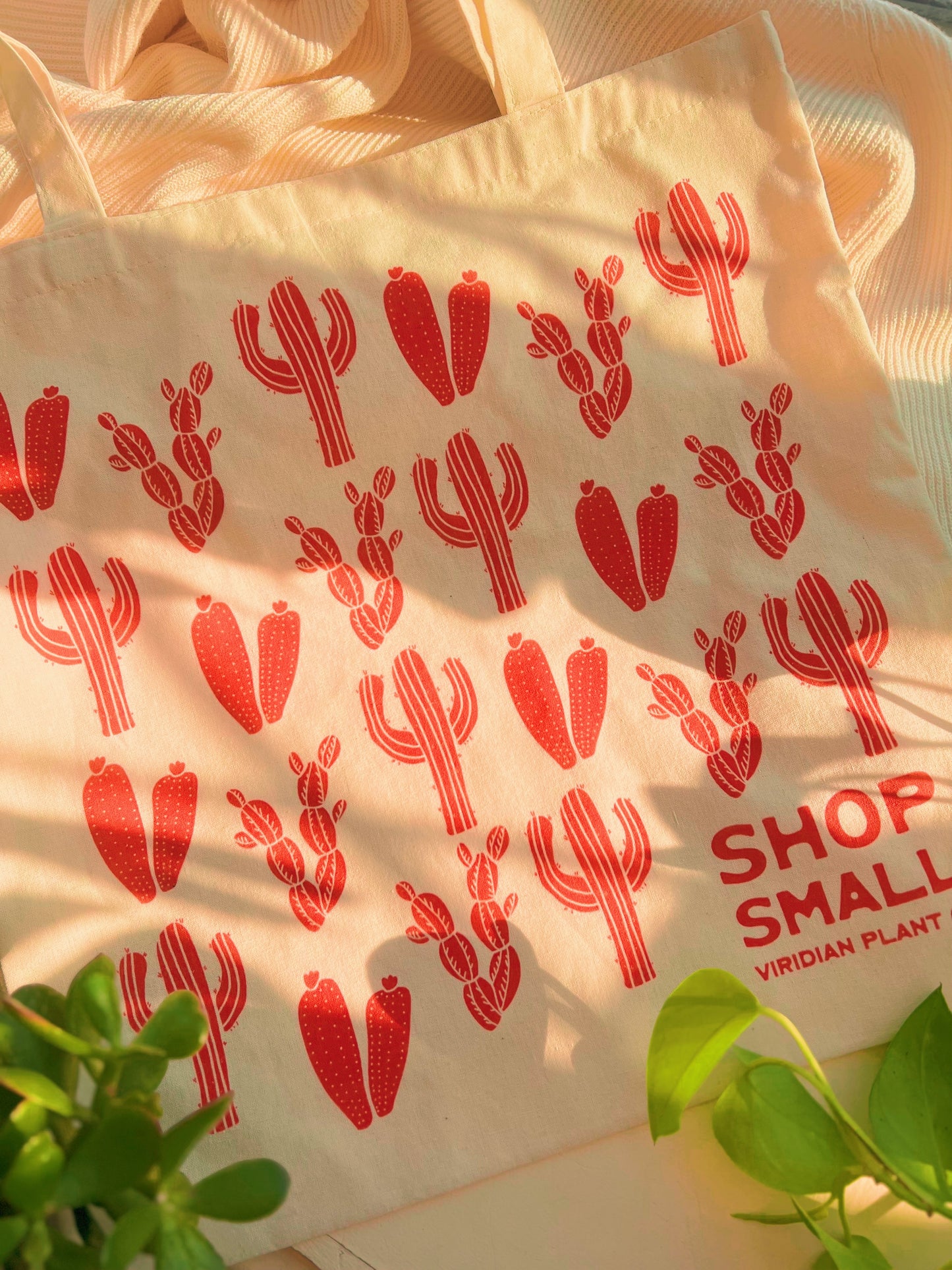 "Shop Small" Cacti Tote Bag